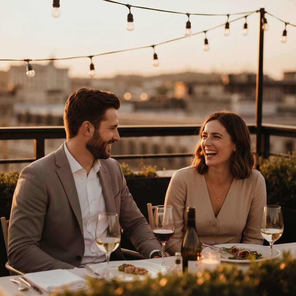 Young couple enjoying a romantic evening